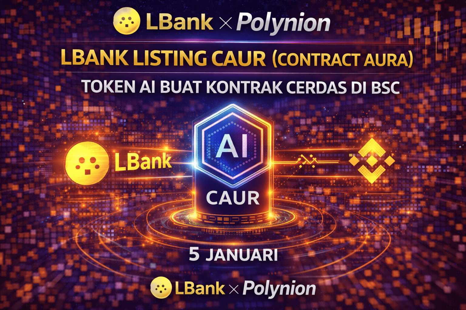 LBank Listing CAUR 5 Januari: Token AI Smart Contract di BSC